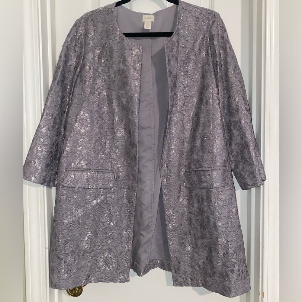 Chico's Metallic‎ Floral Brocade Jacket